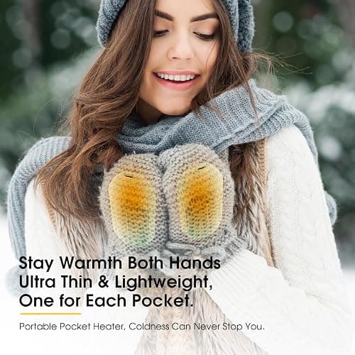 AI Hand Warmers Rechargeable 2 Pack, AI Smart Chips Electric Hand Warmers, 20Hrs Long Safe Heat, Portable Pocket Heater, Gifts for Christmas, Outdoor, Hunting, Golf, Camping Accessories thumbnail 7