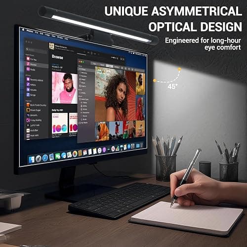 PROSmart Monitor Light Bar, Computer Monitor Lamp, 250LM No Glare Eye-Care LED Screen Bar, Fit for Curved/Flat Monitor, USB Reading Screenbar for Home/Office/Work/Game thumbnail 3