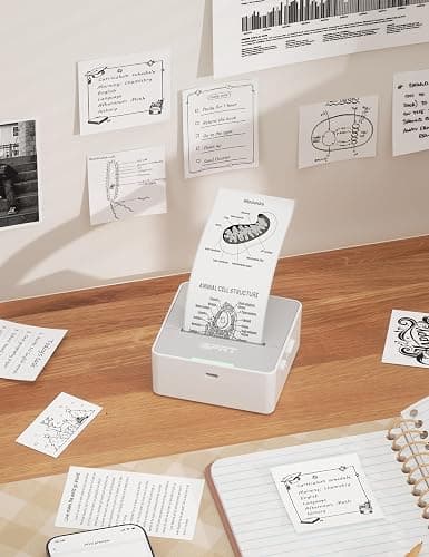 iDPRT Mini Sticker Printer Machine with 1 Roll Sticker Paper, Portable Thermal Printer for Study, Grey thumbnail 5