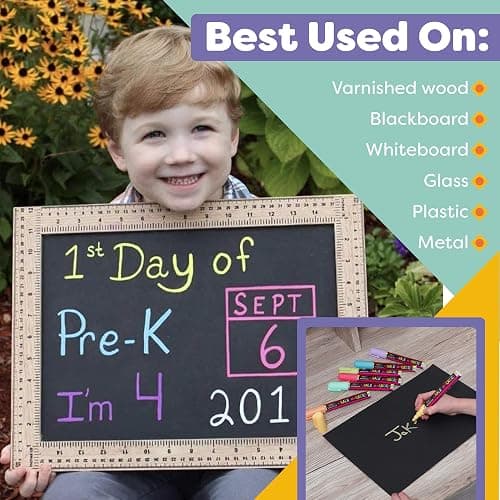Erstklassige Kreidestifte – Klassische Pastellfarbe, Stifte für Kreidetafel und Fenster – Kindersicher, ungiftig, staubfrei, abwaschbar – Doppelseitige feine Spitze, Kreidestifte für Menüs, Bistro thumbnail 6