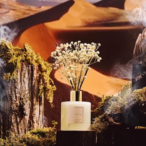 COCORRÍNA Reed Diffuser - Moroccan Amber 6.7 Fl.oz Reed Diffuser Set with Sticks & Preserved Baby's Breath, Reed Diffuser for Home Bathroom Shelf Decor thumbnail 4