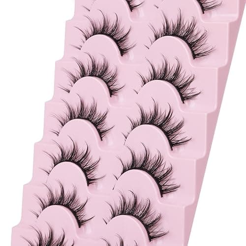 Manga Lashes Natural Look False Eyelashes Anime Lashes Mink Wispy Fluffy Spiky 3D Volume Eyelashes Pack Korean Japanese Asian Cosplay Fake Eyelashes Look Like Individual Cluster 7 Pairs by EYDEVRO thumbnail 4