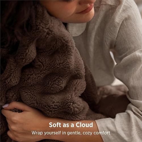 Bedsure Cloud Bubble Brown Throw Blanket for Couch, 50"×60" | Lightweight Decorative, Fleece, Couch/Sofa/Bed, Soft, Cute, Gifts for Women, Room Decor thumbnail 4