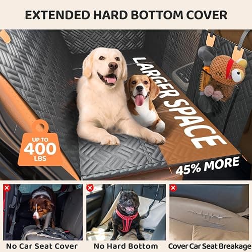 PROZAR Dog Car Seat Cover for Back Seat, Hard Bottom Back Seat Extender for Dogs - Supports 400lbs, Back Seat Pet Cover, Dog Hammock for Car SUV and Trucks thumbnail 2
