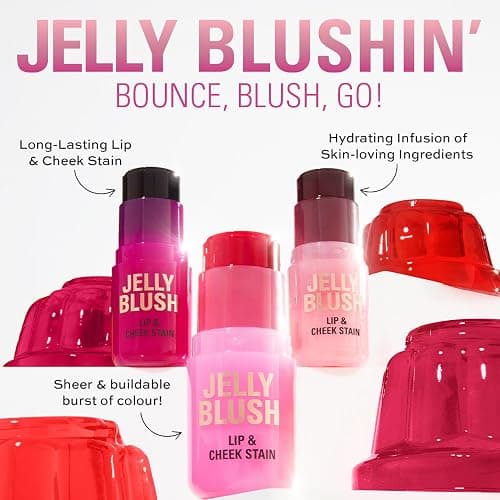 Revolution Beauty, Jelly Blush Stick Lip & Cheek Stain, Long-Lasting & Buildable with Hyaluronic Acid & Aloe, Vegan & Cruelty-Free, Strawberry Pink thumbnail 2