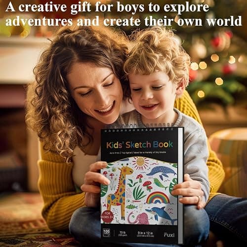 Sketch Book for Kids, 9" x 12" Kid Sketchbook, 100 Sheets (73lb/120gsm) Thick Drawing Paper for Kids, Spiral Sketch Pad for Kid, Easter Basket Stuffers. thumbnail 8