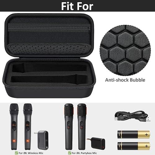 Wireless Microphone Case Compatible with JBL Wireless Two Microphone/for JBL Partybox, Handheld Dual Mic Travel Storage Bag for Receiver, Batteries and Other Accessories - Black (Box Only) thumbnail 4
