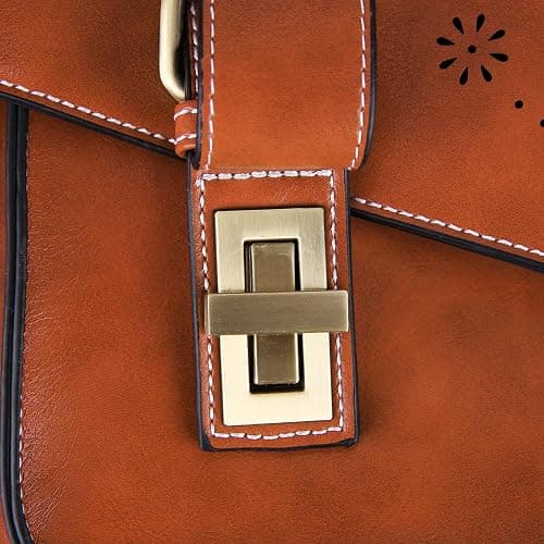 ECOSUSI Backpack for Women Briefcase Messenger Laptop Bag Vegan Leather Satchel Work Bags Fits 15.6 inch Laptops, Brown thumbnail 9