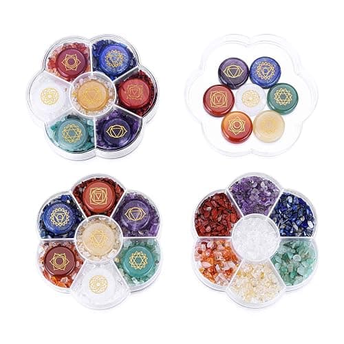 CrystalTears 7 Chakra Crystal Stones Natural Reiki Healing Crystals Gemstones with Engraved Chakra Symbol Tumbled Polished Chakra Stone Kit for Meditation Crystal Therapy Gift for Christmas thumbnail 3
