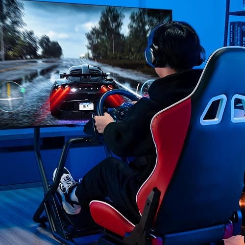 ARES WING Racing Simulator Cockpit with Monitor Mount and Seat, Formula and GT Sim Racing Cockpit Compatible with Fanatec, Thrustmaster, Logitech, Moza Racing Games on PS5, PS4, Xbox and PC thumbnail 2