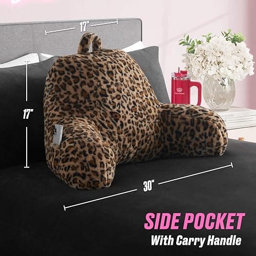 Juicy Couture fuzzy leopard backrest pillow thumbnail 2