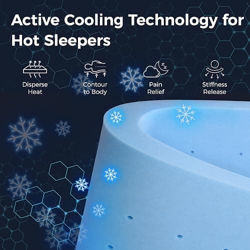 Napsie 2 Inch Twin XL Dorm Mattress Topper, Cooling Mattress Topper, Pressure Relief, CertiPUR-US Certified thumbnail 3