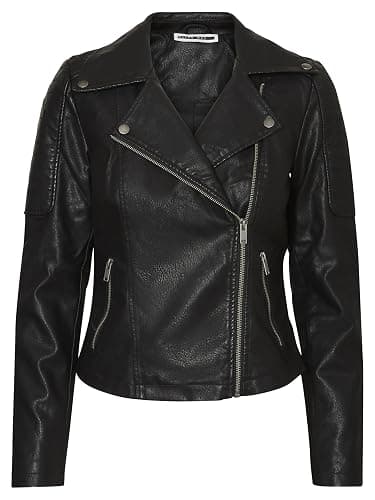 NOISY MAY Veste en Simili Cuir pour Femme Veste de Motard Veste de Transition Manches Longues Chemise Veste en PU NMREBEL - Image 1