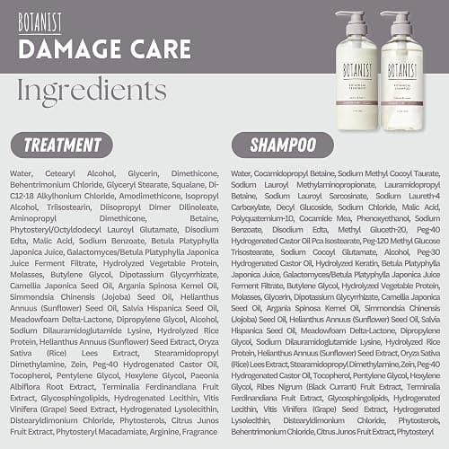 BOTANIST Natural Shampoo and Conditioner Set, Hair Repair Shampoo and Conditioner by Keratin, Collagen, Jojoba& Argan Oil, Moisturizing Shampoo in Japan, Silicone & Sulfate Free 31.7 Fl Oz DAMAGE CARE thumbnail 9