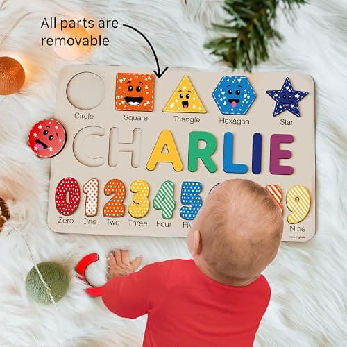 Zuzu Puzzle Puzzles for Toddlers Boy and Girl, Personalized Name Puzzle, 12 Month Toy, Gifts for 0 1 2 3 Years Old, Baby Gifts, Baby Shower, Christmas, New Babies Gift, 0 3 6 9 12 18 24 36 Months thumbnail 6