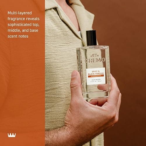 Cremo Cologne For Men - Spice & Black Vanilla Mens Cologne Spray, An Explosion of Vibrant Spices, Dark Woods and Black Vanilla, Multi-Layered Signature Men's Fragrances, 3.4 Fl Oz thumbnail 5