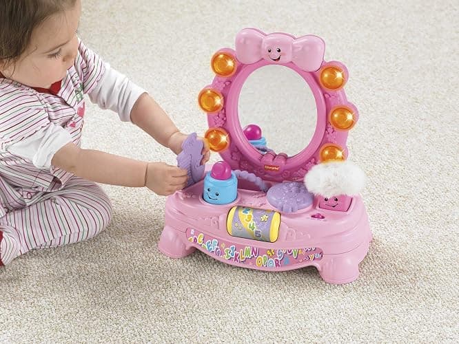 Fisher-Price Baby & Toddler Toy Laugh & Learn Magical Musical Mirror Pretend Vanity Set for Infants Ages 6+ Months (Amazon Exclusive) thumbnail 2