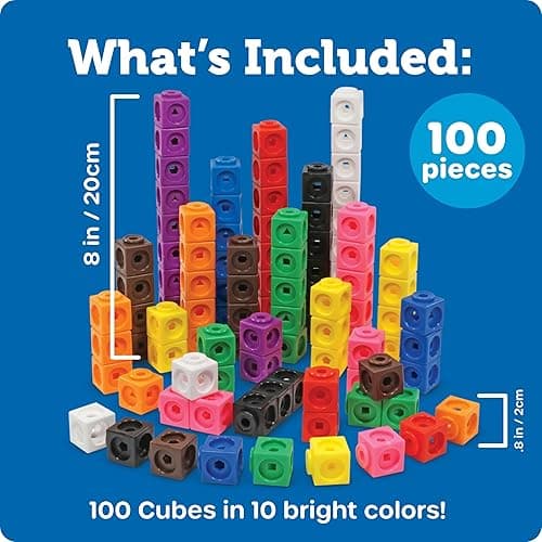 Learning Resources MathLink Cubes - Classroom Must Haves, Preschool Learning Activities, Teacher School Supplies, Building Blocks, Math Manipulatives, Homeschool Games, Back to School thumbnail 3