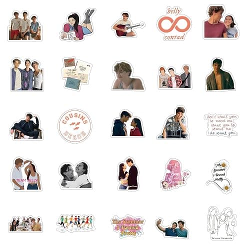 60 Pcs The Summer I Turned Pretty Classic TV Fashion Aesthetic Waterproof Vinyl Stickers for Birthday Party Supplies Decoration Favors for Water Bottles Laptop Suitcase thumbnail 8