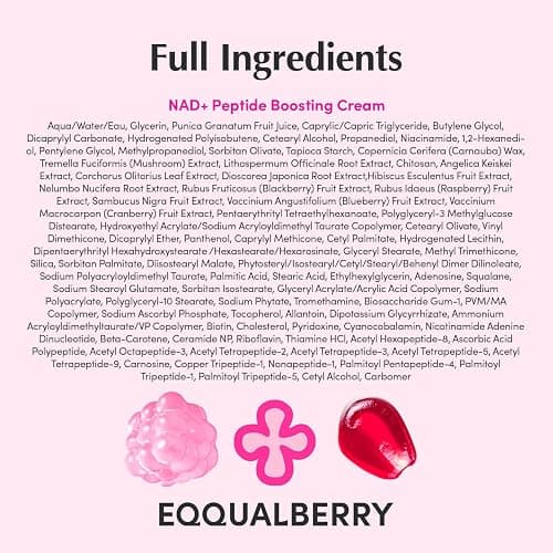 EQQUALBERRY NAD+ Peptide Boosting Cream – NAD+ 5% & 13 Peptides Anti-Aging Face & Body Cream | Firming & Lifting Pink Neck Cream for Sagging Skin (1.69 fl.oz / 50ml) thumbnail 9