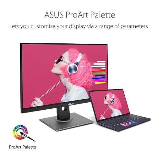ASUS ProArt Display PA278QV 27” WQHD (2560 x 1440) Monitor, 100% sRGB/Rec. 709 ΔE < 2, IPS, DisplayPort HDMI DVI-D Mini DP, Calman Verified, Anti-glare, Tilt Pivot Swivel Height Adjustable, Black thumbnail 5