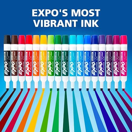 EXPO Dry Erase Markers, Low Odor Ink, Assorted Colors, Chisel Tip, 8 Count - Whiteboard, Calendar, Organization, Essential Supplies for Office, School, Classroom, Teachers thumbnail 8
