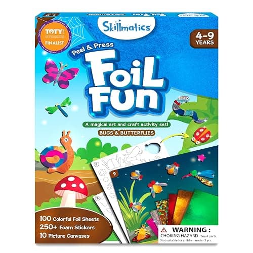 Skillmatics Foil Fun - Bugs & Butterflies, No Mess Art for Kids, Craft Kits & Supplies, DIY Creative Activity, Travel Toys, Gifts for Boys & Girls Ages 4, 5, 6, 7, 8, 9 - Image 1