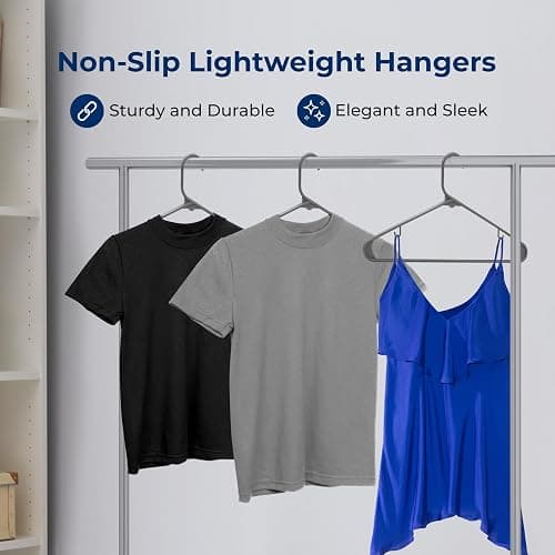 SereneLife 30 Pack Plastic Hangers, Non-Slip, Space-Saving Closet Organizers, Durable and Strong for Shirts, Sweaters, Hoodies, Kids Clothes & Dresses, Ultra-Thin, Lightweight thumbnail 4