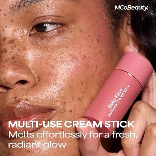 MCoBeauty Baby Face Cream Blush Stick - Peony Rose - Pink Multiuse Buildable Lip and Cheek Color Balm for a Radiant Dewy Glow - Face Makeup with Jojoba Seed Oil Coconut Oil - Vegan & Cruelty Free thumbnail 2