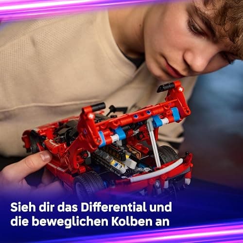 LEGO Technic Ferrari FXX K Rennwagen Spielzeug – Automodell zum Bauen und Ausstellen mit V12-Motor und beweglichen Kolben – Motorsport Geschenk für Jungen ab 10 Jahren – 42212 thumbnail 7