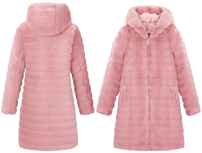RISISSIDA Women Long Faux Fur Coat Fuzzy Jacket Hooded Spring Autumn Winter Warm Overcoat thumbnail 3