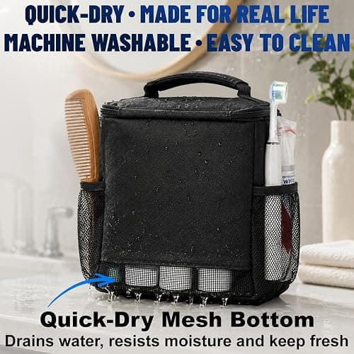 Dorm Room Essentials for Guys Girls, Quick Dry Mesh Shower Caddy Portable | Large Travel Toiletry Shower Bag for Full-Sized Bottles, Makeup Organizer for College Camping Cruise Ship, Women & Man Gifts thumbnail 7