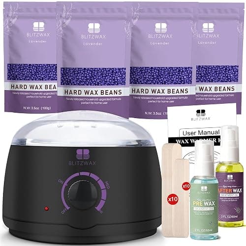 BLITZWAX Brazilian and Bikini Waxing Kit for Women, Hard Wax Warmer for Face, Legs, and Body, At Home Hair Removal Kit, Beginner Friendly, Quick Heating, 28 Accessories - Image 1