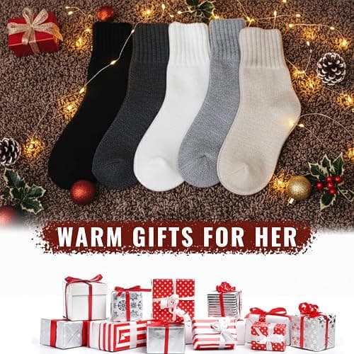 VoJoPi Thermal Crew Boot Socks for Women, 3 Pairs Thick Cushion Warm Winter Socks, Gift for Ladies Size 7-11 thumbnail 6