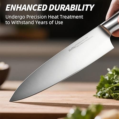 KnifeSaga Kitchen Knife Set 14 Piece Premium Japanese High Carbon Stainless Steel Knife Block Sets with Built-in Sharpener, Razor Sharp Knives Set for Kitchen, Quality Acacia Wood Block Knife Set thumbnail 3
