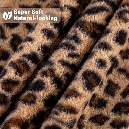Soft Leopard Print Throw Pillow Covers 18x18 Set of 2, Cheetah Print Room Decor Faux Fur Fluffy Throw Pillows 18 x 18, Velvet Fuzzy Decorative Pillow Covers, Stockholm Style Room Decor for Women thumbnail 2