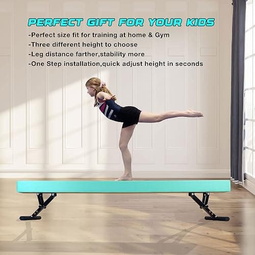 FC FUNCHEER Adjustable balane Beam for Kids - 8FT Gymnastics Beam - high and Low Floor Beam for All Gymnastic Levels-Professional Gymnastic Equipment for Home and Gym Center thumbnail 4