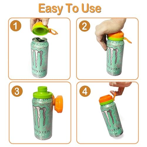 4 Pack Magnetic Soda Can Lids – Reusable Airtight Can Covers, BPA-Free, Easy to Use, Keep Drinks Fresh & Bug/Dust Free, Fits Standard Cans, Great for BBQ, Beach & Party (Pink) thumbnail 4