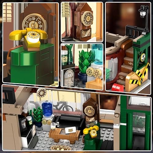 INSOON Detective Agency Building Set with LED Light, 1231PCS Detective House Building Block Toy with Clue Wall, Office Construction Model for Easter Mother's Day for Adults Teens Kids Boys Girls 10+ thumbnail 4