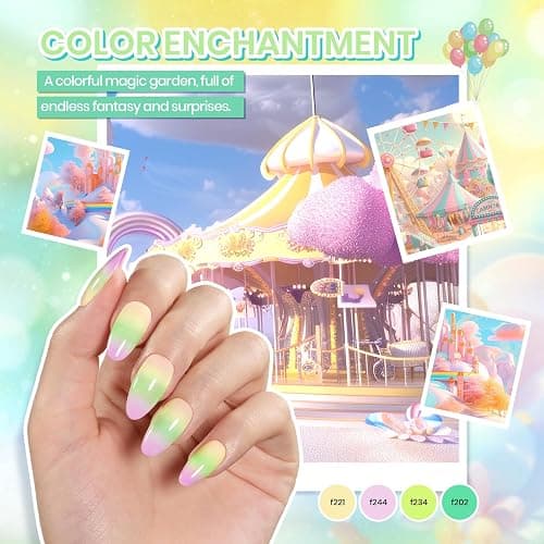 Beetles Gel Nail Polish Kit with U V Light 80Pcs Color Enchantment 55 Colors Gel Polish Starter Kit with Base Top Coat Nail Art Stickers Manicure Tools Gift for Women thumbnail 6