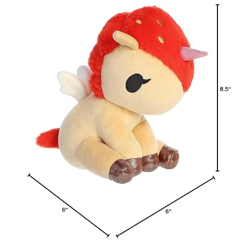 Aurora® Enchanting ©Tokidoki Delicious Unicorno Strawberry Stuffed Animal - Bright & Colorful Design - Showpiece Plush - Orange 8.5 Inches thumbnail 2