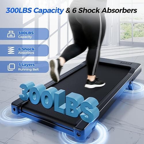 SupeRun Walking Pad with Incline, Under Desk Treadmill, 3 in 1 Portable Treadmills for Home with Remote Control LED Display, 2.5 HP Quiet Mini Treadmill for Office Home Use, 300 Lbs Capacity thumbnail 6
