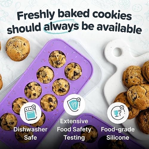 Souper Cubes Silicone Cookie Dough Freezer Tray - Perfect for Freezing and Storing Cookies, Mini Chocolates, Mini Egg Bites, Peanut Butter Cups and More - Lavender With Sprinkles - 2-Pack thumbnail 5