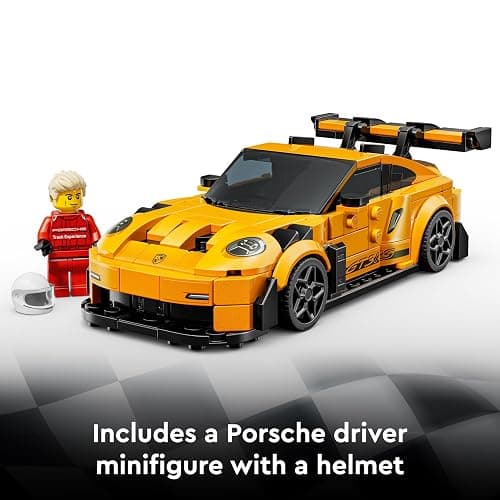 LEGO Speed Champions Porsche 911 GT3 RS Super Car Toy - Car Model Kit with a Driver Minifigure - Birthday Gift for 9+ Year Old Boys - 77239 thumbnail 7