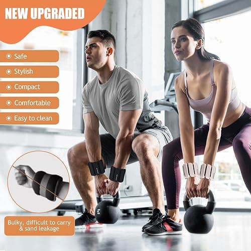 BECOJADDE Ankle Weights Set of 2 (1 lb/2 lb Each) for Women Men Adjustable Wrist Bracelet for Home Gym Weighted Bangles Wristbands Leg Arm Weights for Walking Swimming Running Pilates Yoga Gym thumbnail 2