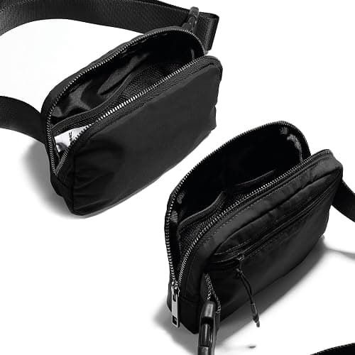 ODODOS Unisex Mini Belt Bag with Adjustable Strap Small Fanny Pack for Workout Running Traveling Hiking, Black thumbnail 4
