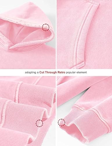 FAIABLE Womens Oversized Acid Wash Hoodie Unisex Heavyweight Cotton Hoodies Fleece Vintage Washed Sweatshirt Women Men thumbnail 6