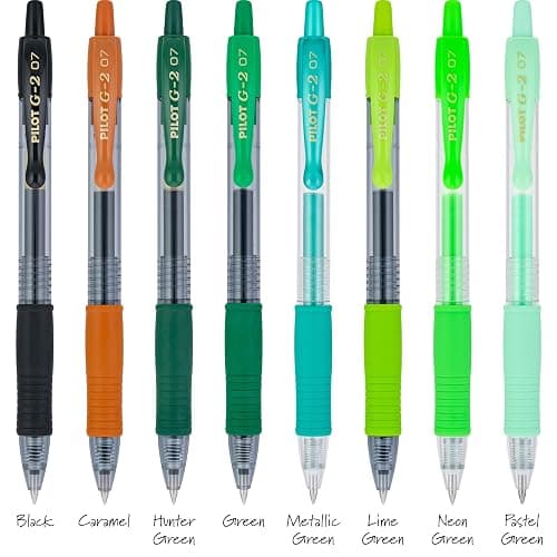 Pilot G2 Premium Gel Roller Pens, Fine Point Gel Pens, Boost Green Pack, The Colors of Balance, 8-Pack Pouch, 0.7 mm, Assorted - Ideal for School, Journaling, & Office Writing thumbnail 6