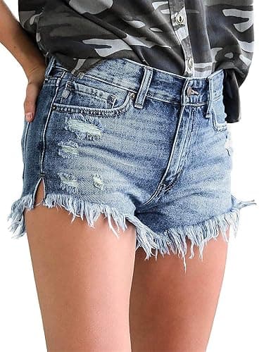 MODARANI Denim Shorts for Women Distressed Jean Shorts Ripped Summer Hot Short thumbnail 2