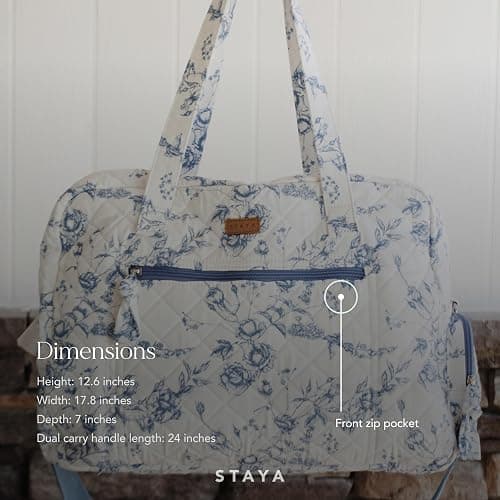 Staya Quilted Duffle Bag - Perfect Travel Companion, Quilted Weekender Bags for Women, (Coastal Grandma) thumbnail 2